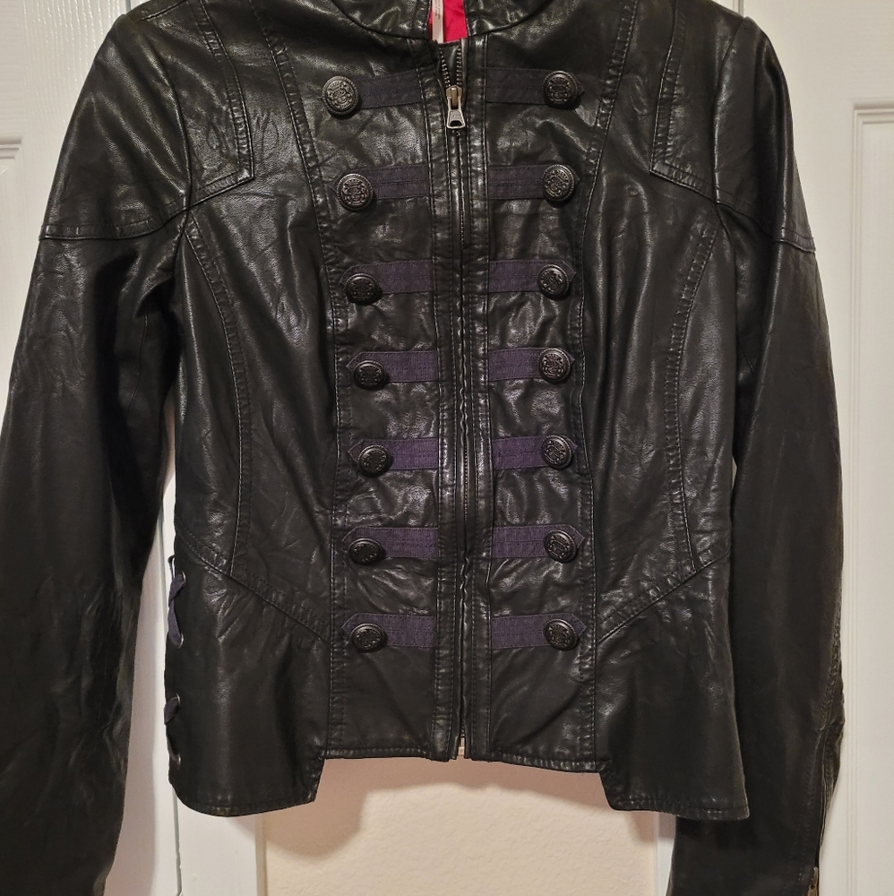 Free People Black Faux Leather Jacket
